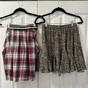 Plaid + Leopard Skirt BUNDLE